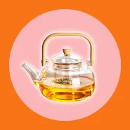 Chaleira Vidro Borossilicato com Alça de Bambu 1000ml