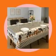 Toalha de Mesa Retangular Oxford Poliéster Lisa Estampada Lavável 4