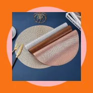 Jogo Americano Kit 4 Peças Mesa Jantar Dourado Prata Bronze