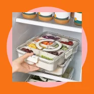 Pote Acrílico Luxo Multiuso Com 4 Ou 8 Divisórias Para Frutas Legumes