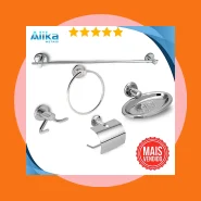 Kit Acessórios para Banheiro 5 Peças Stander Aço Inox Aluminio