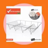 Escorredor e Organizador de Louças 20 Pratos Cozinha 48cm