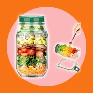 Copo Pote de Salada Portátil com Compartimento de Molho Marmita