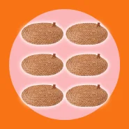 Kit 6 Sousplat Americano Oval Palha Natural Rattan Jantar Almoco