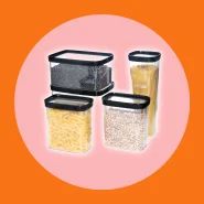 Conjunto 5 Potes Herméticos Anti Impacto para Arroz, Feijão