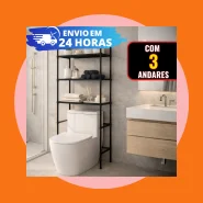 Rack para Banheiro Organizador Prateleira Lavanderia Estante Móvel