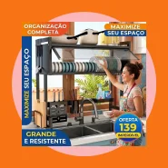 Escorredor de Louça Inox Fruteira Organizador de Armário de Cozinha