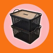 1 2 4 Caixas Organizadoras com Tampa 20l Decorativa Cesto