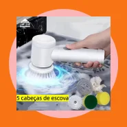 Escova Elétrica de Limpeza 5 em 1 sem Fio Recarregável