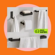 Kit Acessórios para Banheiro 5 Peças Cromado Rose Gold Decoração