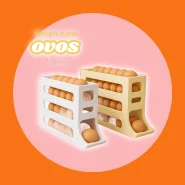 Suporte Porta Ovos Rolante 4 Andares Plástico Durável Organizador