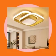 Lustre Pendente Luminaria de Teto LED Moderna Quadrada Quarto
