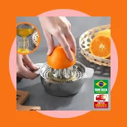 Espremedor de Limão e Laranja Manual Inox 530ml com Coador