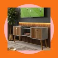Rack Nicho Painel Orfeu 1.20cm Uno Pequeno Sala de Estar