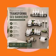 Kit 7 Peças Prateleiras Suporte com Alto Adesivos para Banheiro