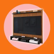 Painel Suspenso Rack para Sala Tv Até 50 Polegadas Prateleira