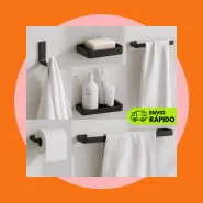 Kit Acessórios para Banheiro 6 Peças Cromado Rose Gold Decoração
