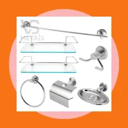 Kit Acessórios para Banheiro Aço Inox 5 Peças 2 Porta