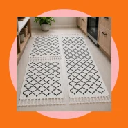 Kit Passadeira Cozinha 3 Peças Jogo Tapete Geométrico Decoração Casa