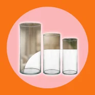 Trio de Tubos Vasos Decorativos em Vidro Grosso Centro
