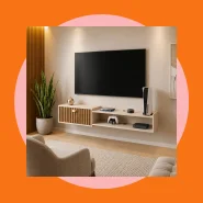 Rack Bancada Suspensa com Porta Sala Escritório Quarto Parede Tv