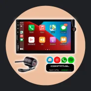 Kit Multimídia 7 Polegadas Carplay e Android Auto Bluetooth USB