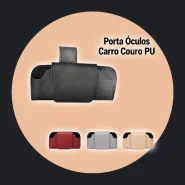 Porta Óculos para Carro Couro Pu Quebra Sol Suporte Universal