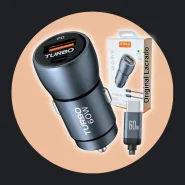 Carregador Veicular Turbo 60w Usb-c Pd Qc 4.0 Rápido USB