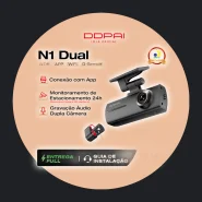 Câmera Veicular Ddpai N1 Dual 1296p+1080p Uber Wifi App