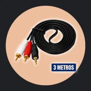 Cabo P2 para Rca 3 Metros Áudio Estéreo Dourado Tv