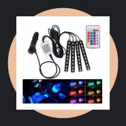 LED Neon RGB Luz Interno com Controle Acessórios Carro Tuning