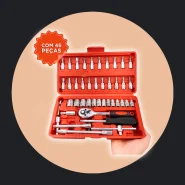 Kit Ferramentas 46 Peças Jogo Soquete Catraca Reversível Chave Allen