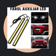 1 Par Farol Auxiliar Barra LED Drl Longa 17cm Luz