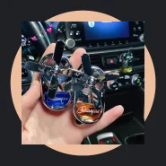Mini Ventilador de Metal com Difusor de Perfume para Carro