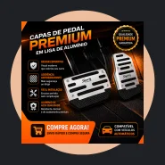 Pedaleira Universal Esportiva em Alumínio para Carros Automáticos