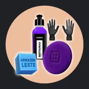 Kit Restaurax Renova Plástico Aplicador Zacs Luva Nitrílica Cor Roxo
