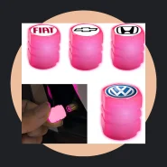 4 Bicos Automotivo Pneu Carro Neon Universal Pink Feminino H