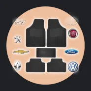 Tapete de Carro Borracha Automotivo 5 Peças Personalizado Marcas