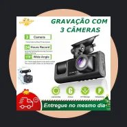 Gravador Veicular Tela Ventosa 3 Lentes com Lcd Dvr Automotivo