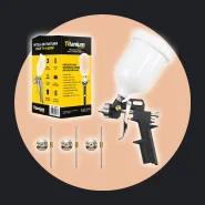 Kit Pistola de Pintura Automotiva Profissional Hvlp 3 Bicos 1,2
