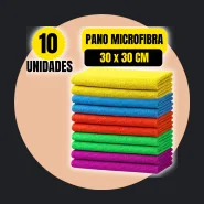 Kit 10 Panos de Limpeza Microfibra Alta Absorção Flanela Automotivo