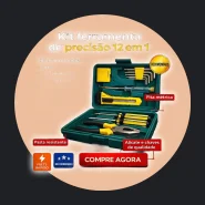 Kit de Ferramentas 12 Peças com Maleta Portátil Jogo Completo