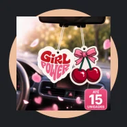 15 Aromatizador Automotivo Feminino Girl Power Cheirinho Doce Suave