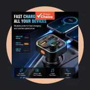 Transmissor Fm Bluetooth 5.4 Modulador de Rádio Carro Aux Handsfree