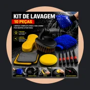 Kit 10 Peças Lavagem Automotiva Esponja Escova de Pneu Flanela
