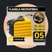 Kit 05 Flanela Microfibra Automotiva