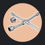 Chave Cruz para Roda Automotiva Aço Carbono 45#, 4 Medidas