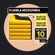 Kit 10 Pano Flanela Microfibra Automotiva 600gsm para Lavagem