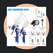 Kit Pistola de Pintura Hvlp 2 Unidades 3 Bicos Regulador