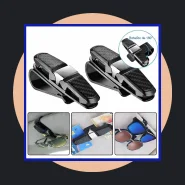 Kit 2 Suportes para Óculos de Carro Clip Quebra-sol